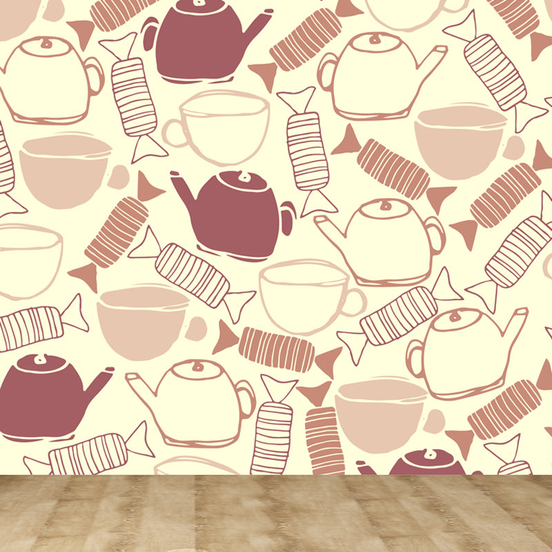 Illustration murale de feuillage de fleurs pour l’intérieur de la maison, couleur douce, taille personnalisée disponible