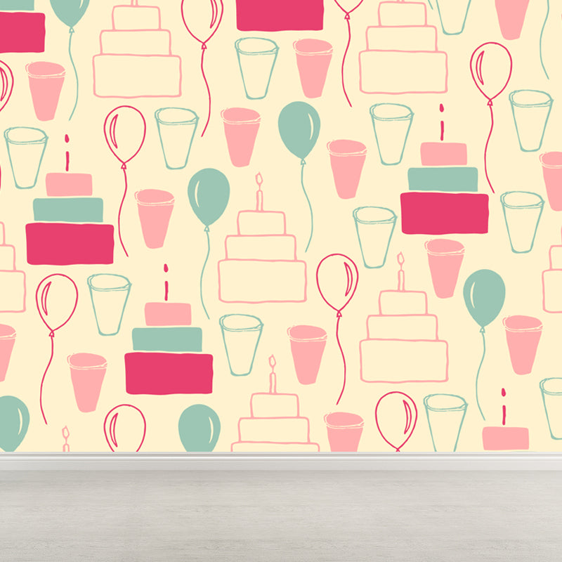 Mixed Pattern Wallpaper Mural Cartoon Non-Woven Fabric Wall Art for Boys Bedroom