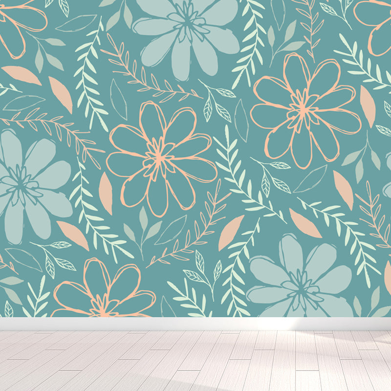 Smooth Botanics Wall Paper Mural Personalized Trendy Wall Covering for Accent Wall