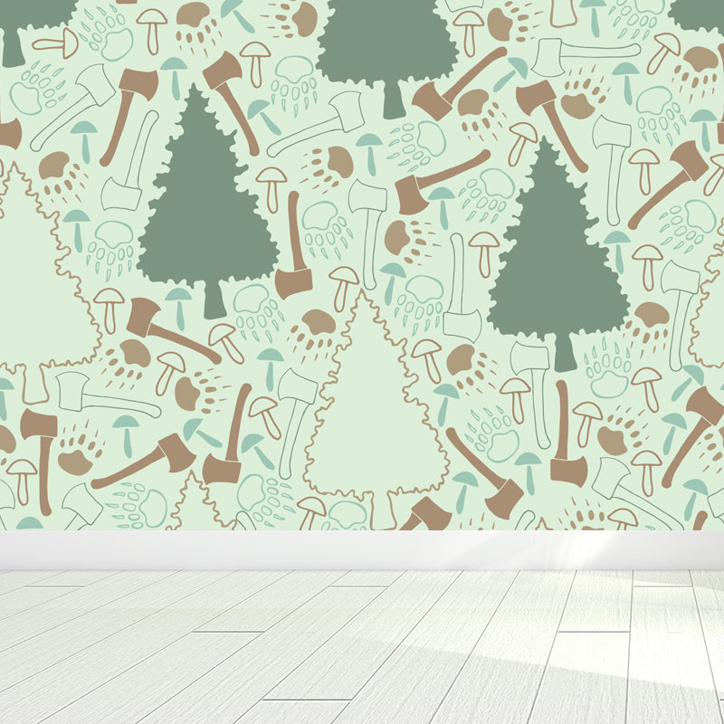 Smooth Botanics Wall Paper Mural Personalized Trendy Wall Covering for Accent Wall