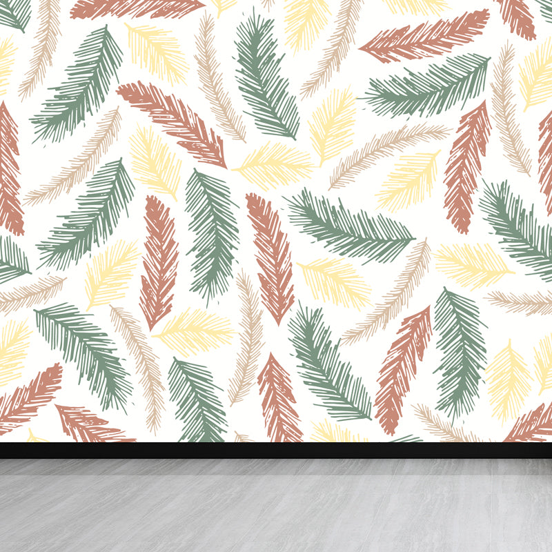 Big Leaves Print Wall Mural Decal Modern Stylish Botanic Wall Decor in Light Color