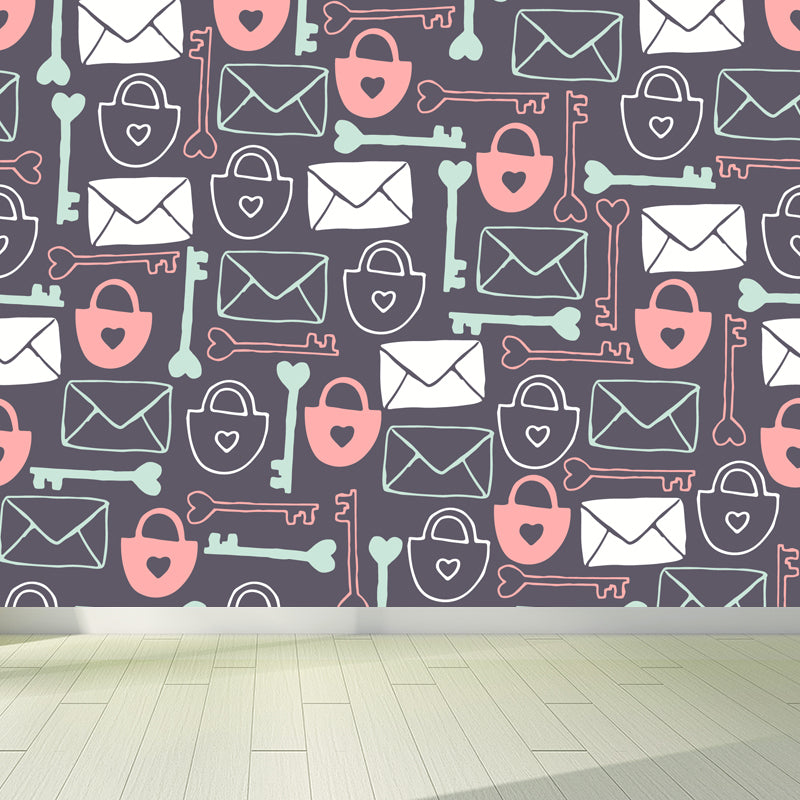 Whole Cartoon Pattern Mural Wallpaper Decorative Modern Girls Bedroom Wall Covering