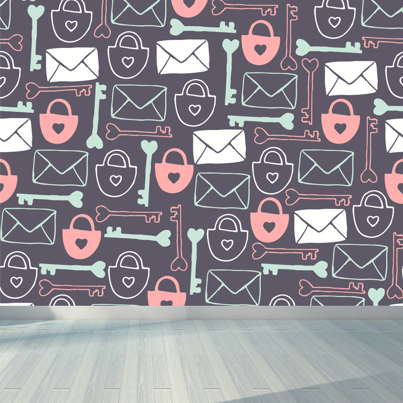 Whole Cartoon Pattern Mural Wallpaper Decorative Modern Girls Bedroom Wall Covering