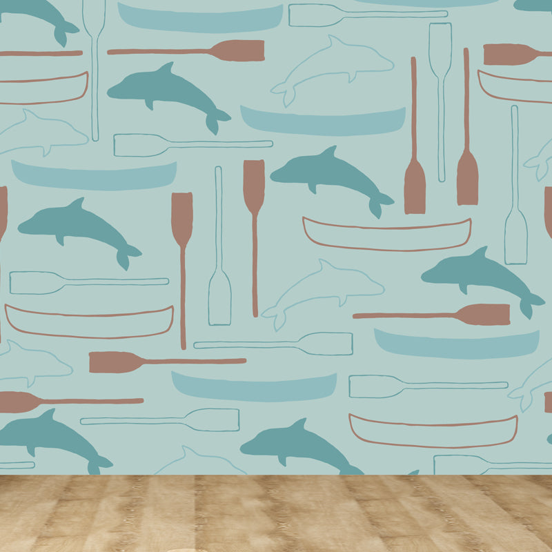 Peinture murale non tissée à imprimé d'animaux extra larges, couleur douce, pour la décoration de la maison, personnalisée
