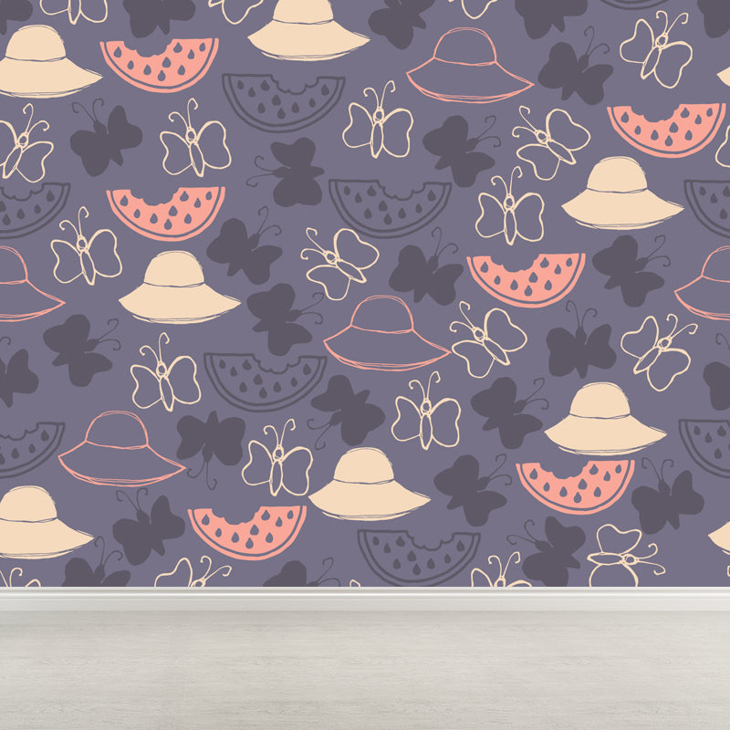 Peinture murale non tissée à imprimé d'animaux extra larges, couleur douce, pour la décoration de la maison, personnalisée