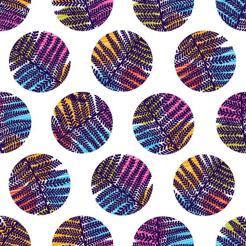 Contemporary Botanical Print Mural Decal Soft Color Dining Room Wall Covering, Custom