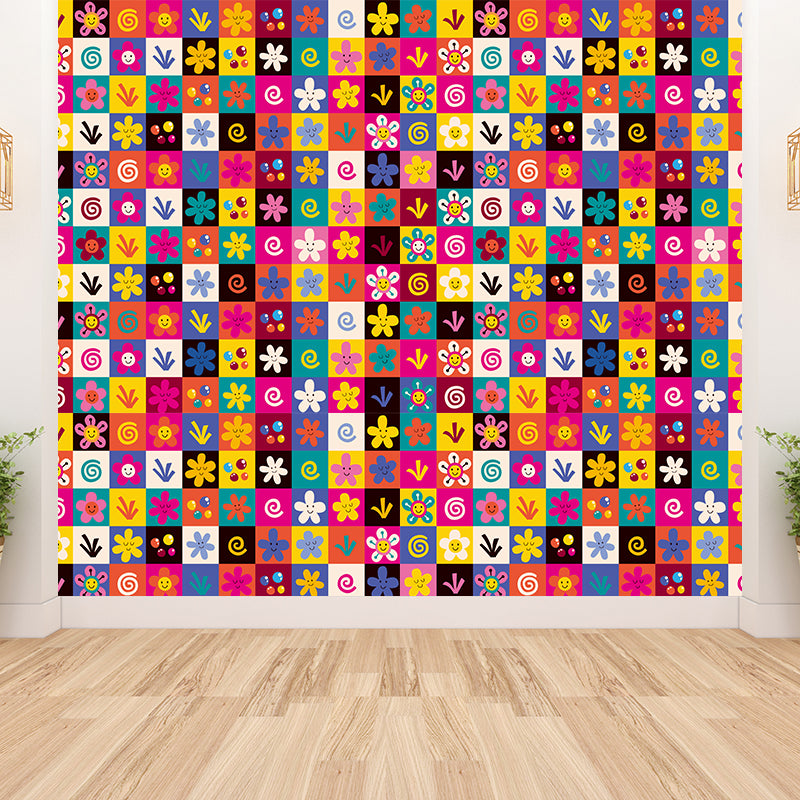 Contemporary Botanical Print Mural Decal Soft Color Dining Room Wall Covering, Custom