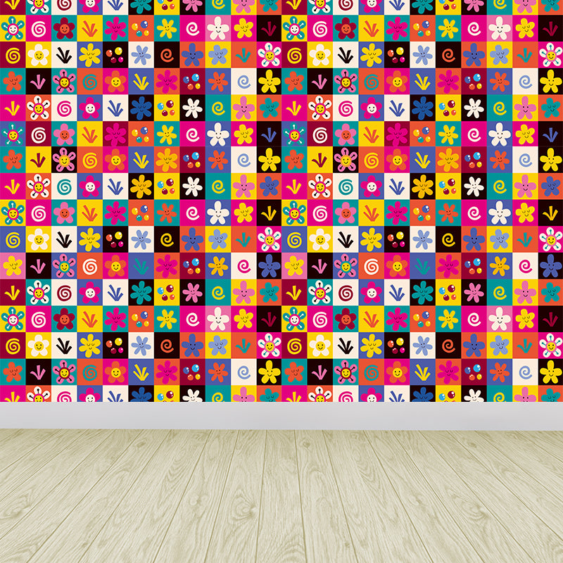 Contemporary Botanical Print Mural Decal Soft Color Dining Room Wall Covering, Custom