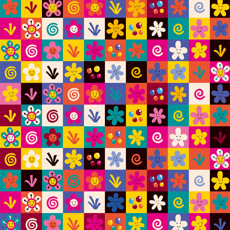 Contemporary Botanical Print Mural Decal Soft Color Dining Room Wall Covering, Custom