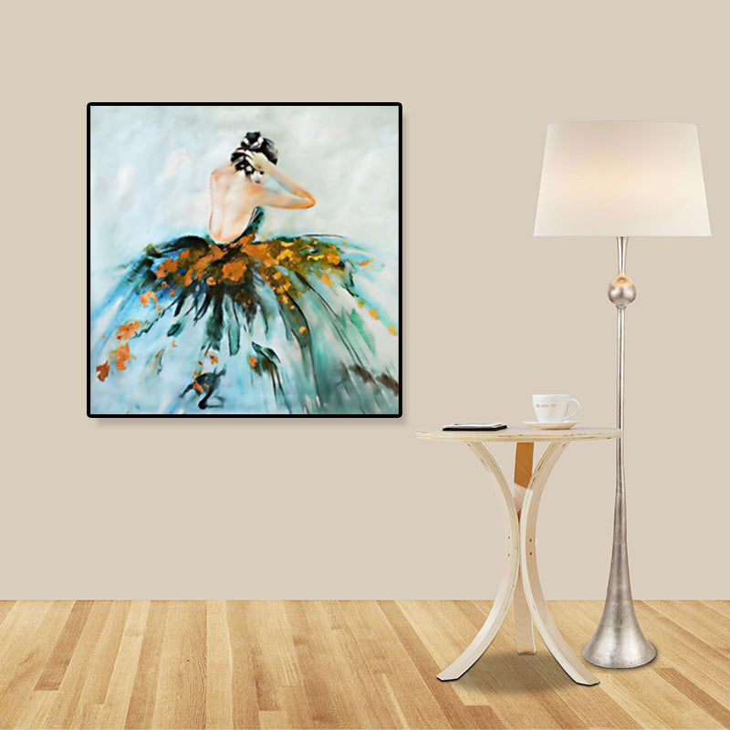 Glam Canvas Print Zachte kleur Dressing Girl Wall Art Decor, meerdere maten beschikbaar
