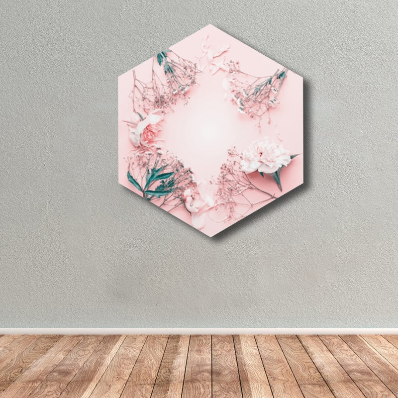 Eigentijds bloemdessin kunstprint meisjes slaapkamer wanddecoratie in lichte kleur, structuur