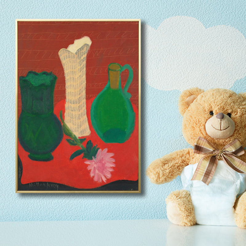 French Country Earthenware Wall Art Soft Color Textured Canvas for House Interior