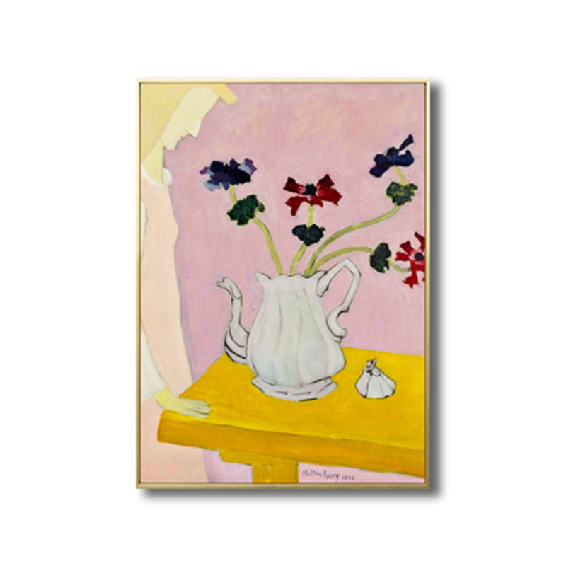 French Country Earthenware Wall Art Soft Color Textured Canvas for House Interior