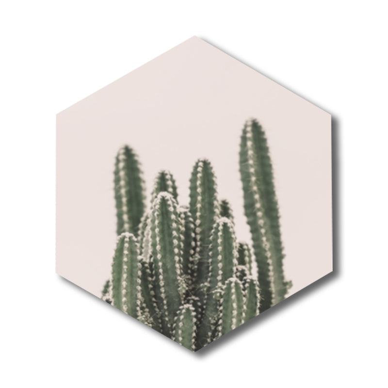 Cactus Wall Art Print Contemporary Botanical Canvas in Pastel Color for Boys Bedroom