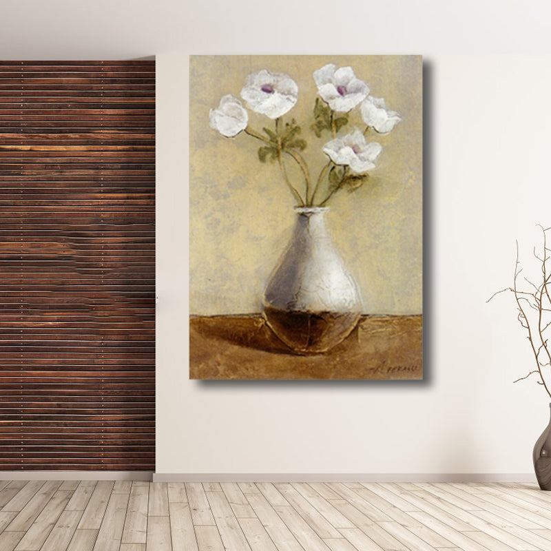 Zachte kleur bloem canvas print schilderijen hedendaagse getextureerde muur decor voor slaapkamer