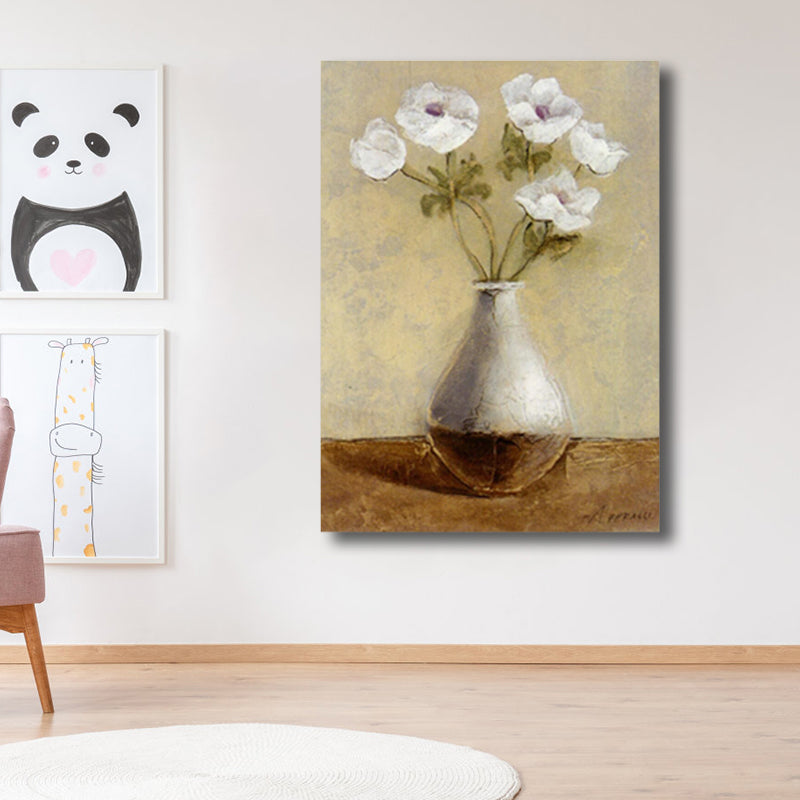 Zachte kleur bloem canvas print schilderijen hedendaagse getextureerde muur decor voor slaapkamer