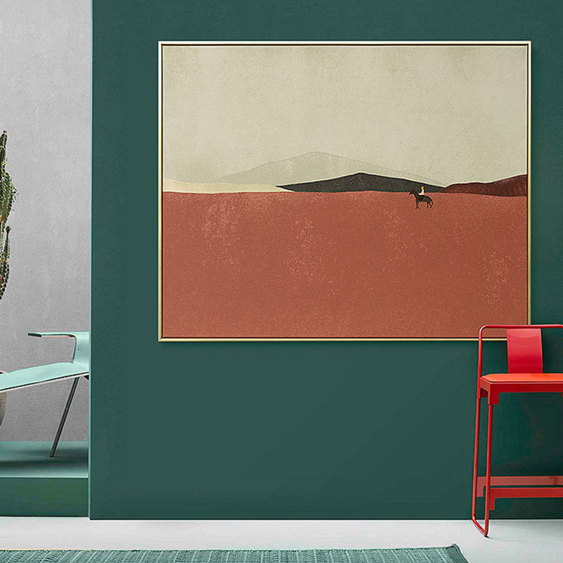 Flat Country Canvas Wall Art Nordic Textured Bedroom Painting in Pastel Color, Multiple Sizes