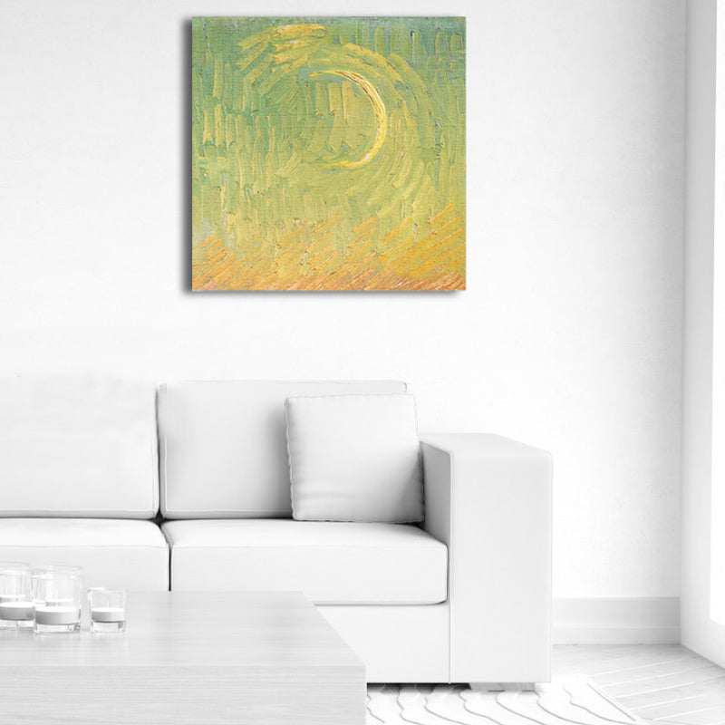 Van Gogh Starry Sky Canvas Art Kids Style Textured Painting Wall Decor for Living Room