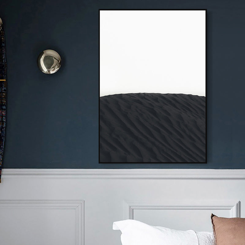 Scandinavian Stylish Hill Scenery Wall Art Decor Black Dining Room Wrapped Canvas