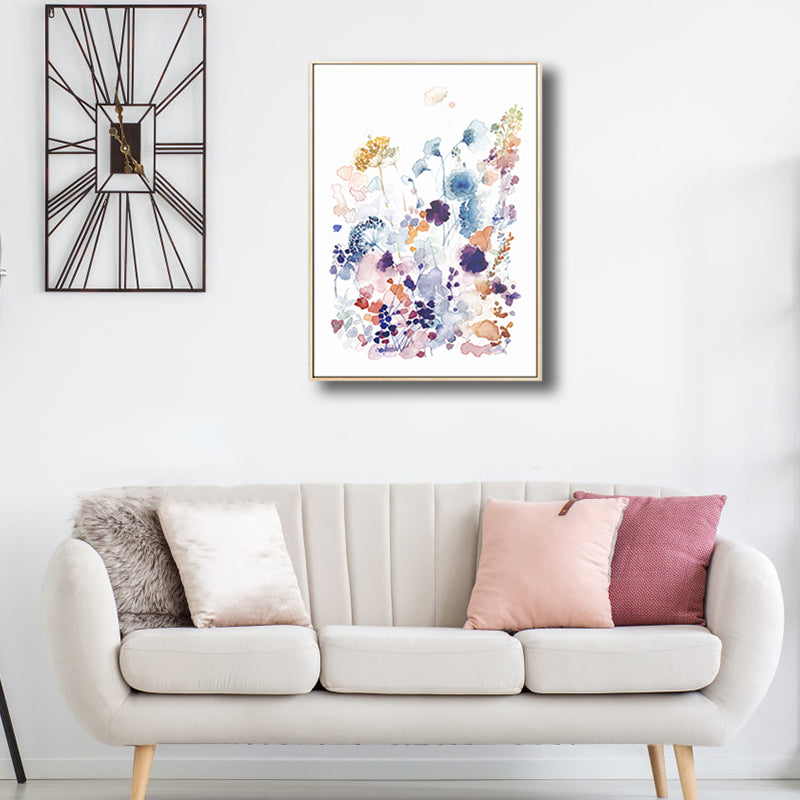 Rustic Flower Blossom Canvas Print Soft Color Living Room Wall Art Decor, Textured