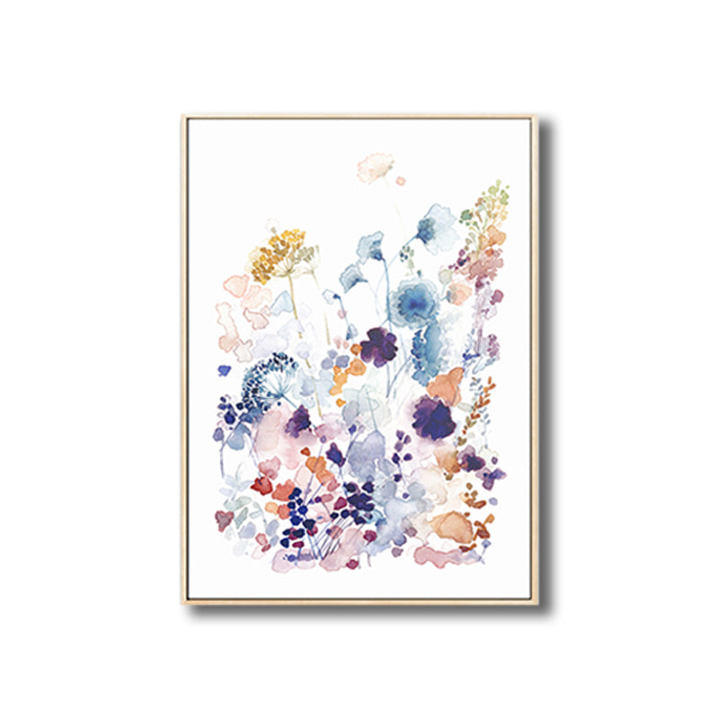 Rustic Flower Blossom Canvas Print Soft Color Living Room Wall Art Decor, Textured