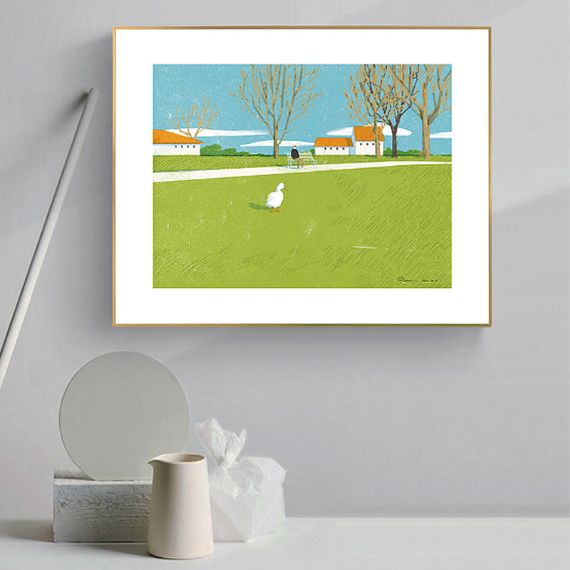 Toile imprimée de paysage naturel, couleur claire, décoration murale de campagne pour chambre à coucher, plusieurs tailles