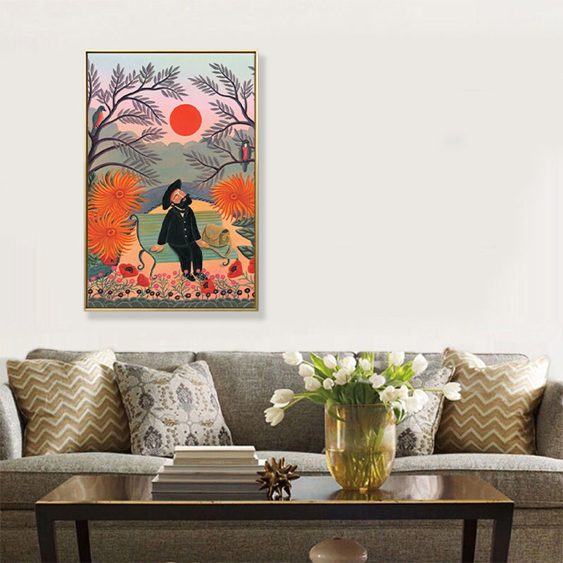 Kids Fantasy Flowers Painting Soft Color Textured Canvas Wall Art for Boys Bedroom