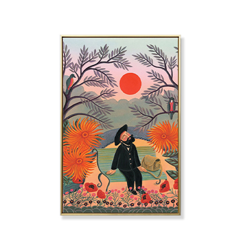 Kids Fantasy Flowers Painting Soft Color Textured Canvas Wall Art for Boys Bedroom