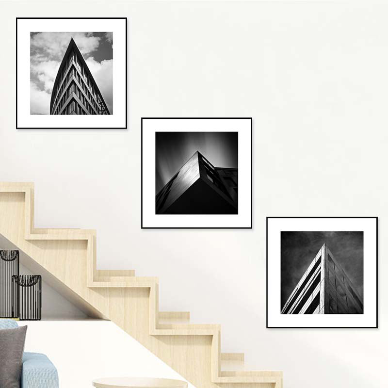 Photograph Architecture Wall Art Print in Dark Color Canvas Wall Decor, Textured
