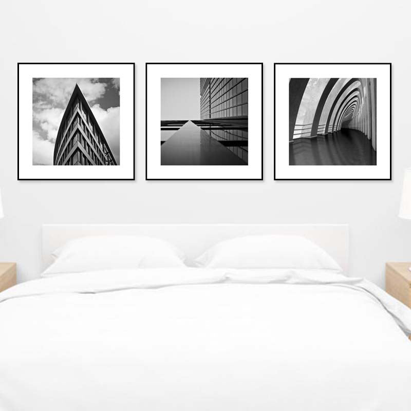 Photograph Architecture Wall Art Print in Dark Color Canvas Wall Decor, Textured