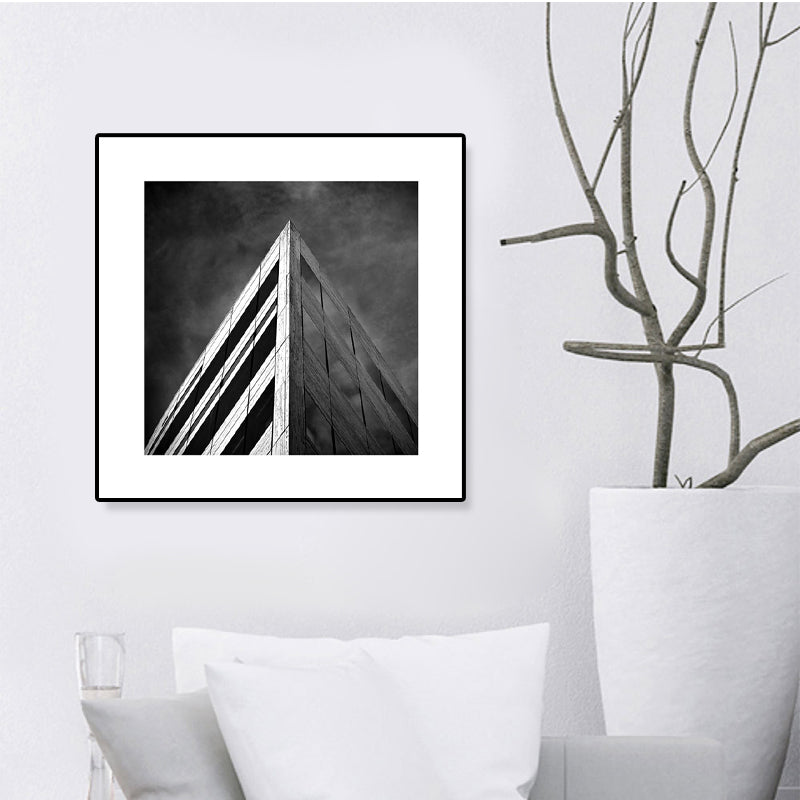 Photograph Architecture Wall Art Print in Dark Color Canvas Wall Decor, Textured