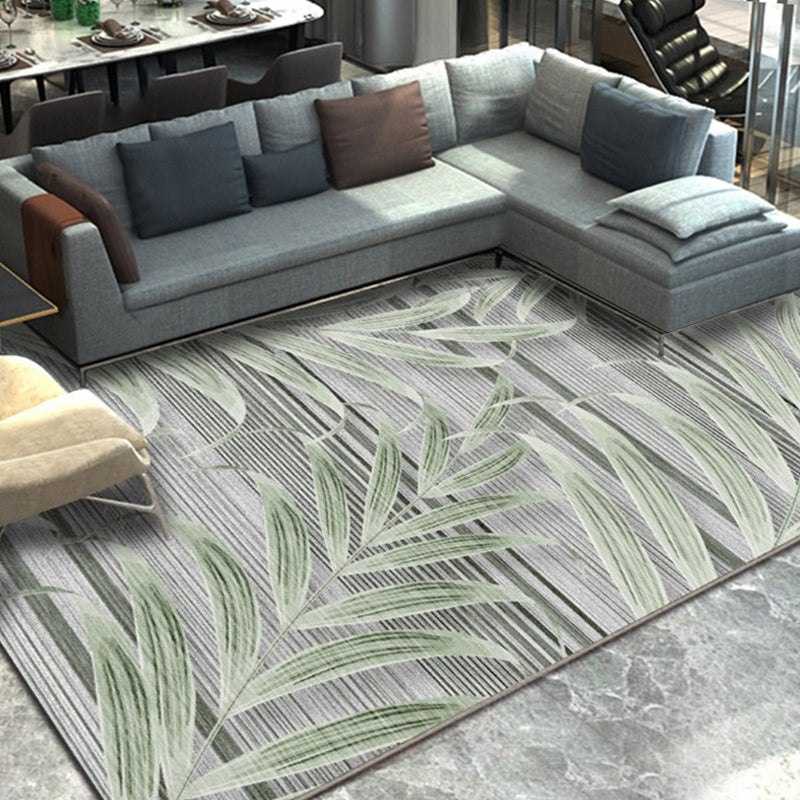 Unique Multicolor Modernist Rug Polyester Leaf Pattern Rug Washable Pet Friendly Non-Slip Carpet for Living Room