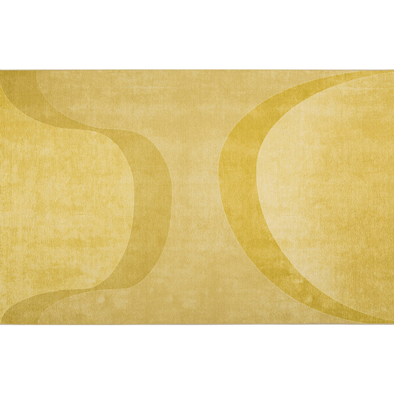 Grey and Yellow Abstract Rug Polyester Modern Rug Pet Friendly Washable Non-Slip Area Rug for Living Room