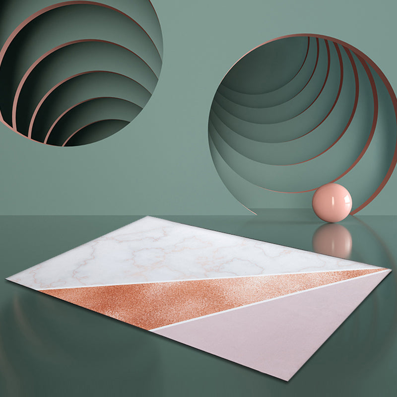 Pink and Beige Bedroom Rug Minimalist Abstract Rug Polyester Washable Anti-Slip Backing Pet Friendly Carpet