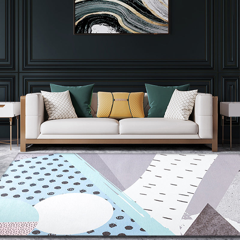 Pink and Beige Bedroom Rug Minimalist Abstract Rug Polyester Washable Anti-Slip Backing Pet Friendly Carpet