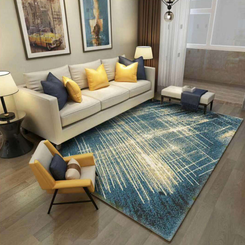 Multicolor Abstract Rug Polyester Modern Rug Pet Friendly Washable Non-Slip Area Rug for Living Room