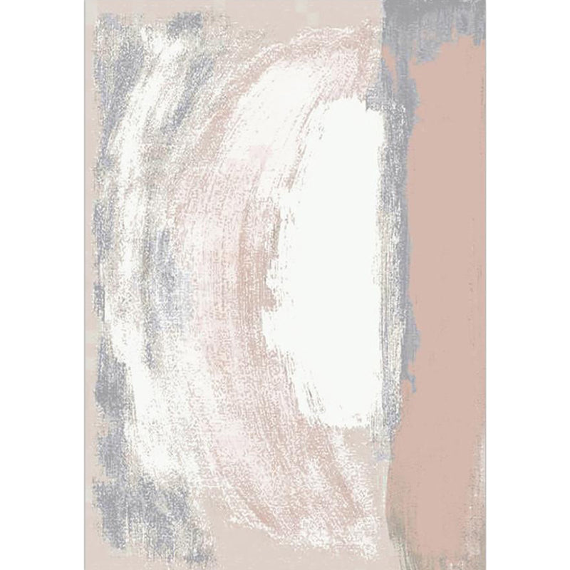 Simple Brushstroke Painting Pattern Rug Modern Rug Polyester Washable Non-Slip Backing Pet Friendly Carpet for Living Room