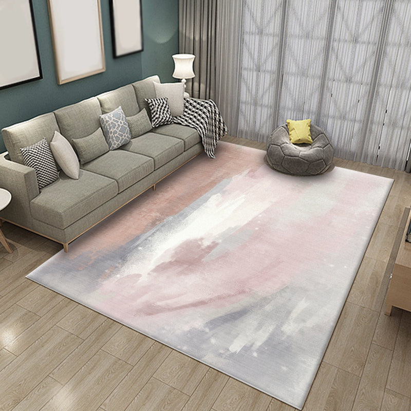Funky Brushstroke Pattern Rug Multicolor Modernism Rug Polyester Pet Friendly Washable Non-Slip Area Rug for Bedroom