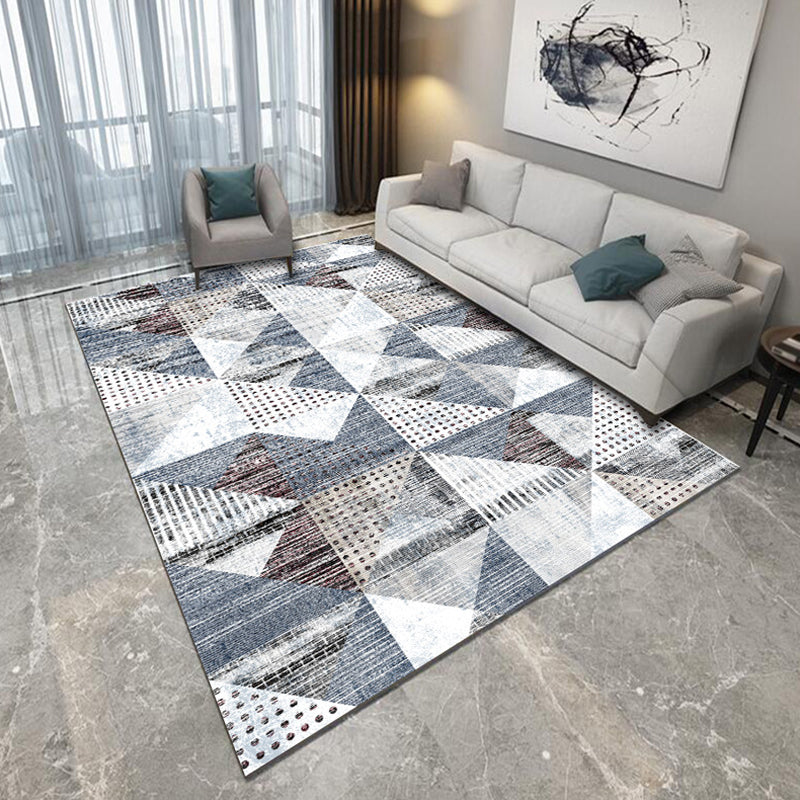 Funky Geometric Pattern Rug Multicolor Modernism Rug Polyester Pet Friendly Washable Non-Slip Area Rug for Bedroom