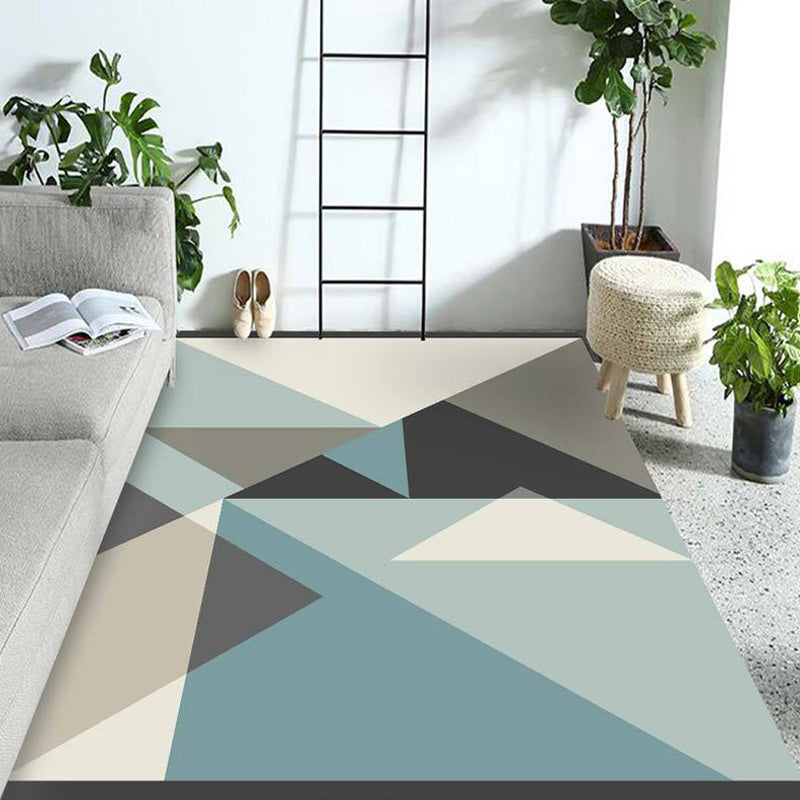 Multicolor Living Room Rug Contemporary Geometric Pattern Rug Polyester Washable Anti-Slip Backing Pet Friendly Carpet