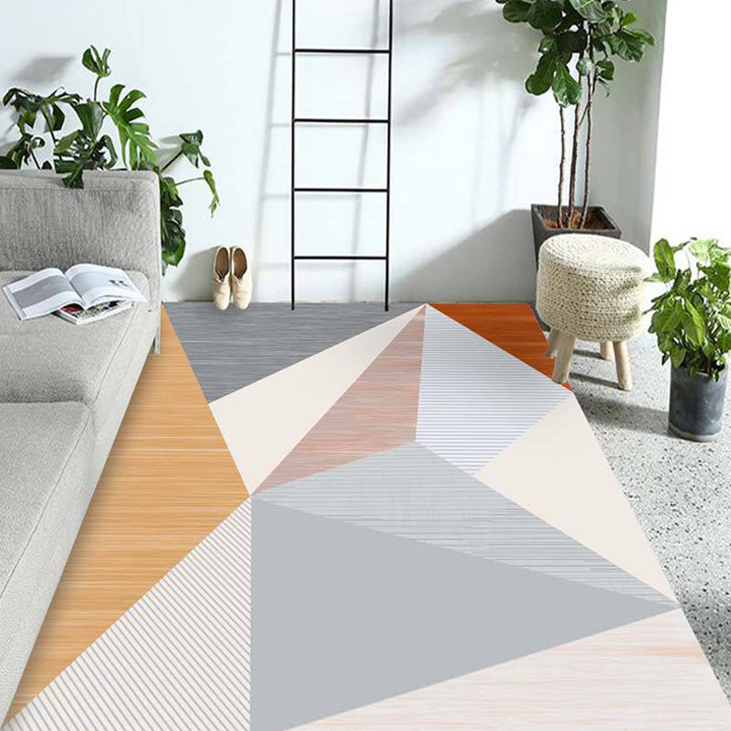 Multicolor Living Room Rug Contemporary Geometric Pattern Rug Polyester Washable Anti-Slip Backing Pet Friendly Carpet