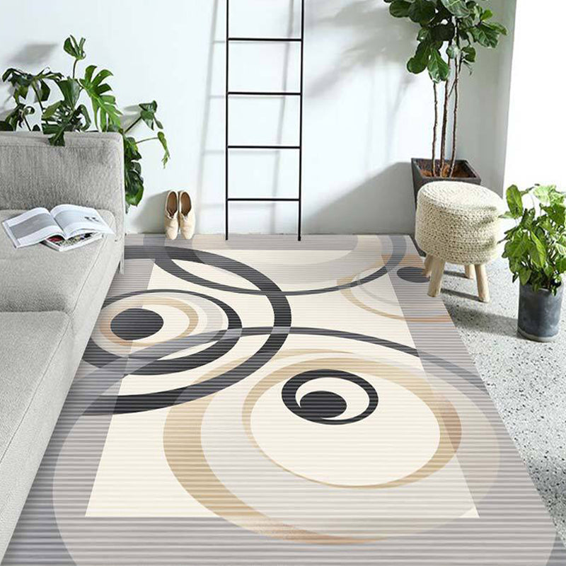 Multicolor Living Room Rug Contemporary Geometric Pattern Rug Polyester Washable Anti-Slip Backing Pet Friendly Carpet