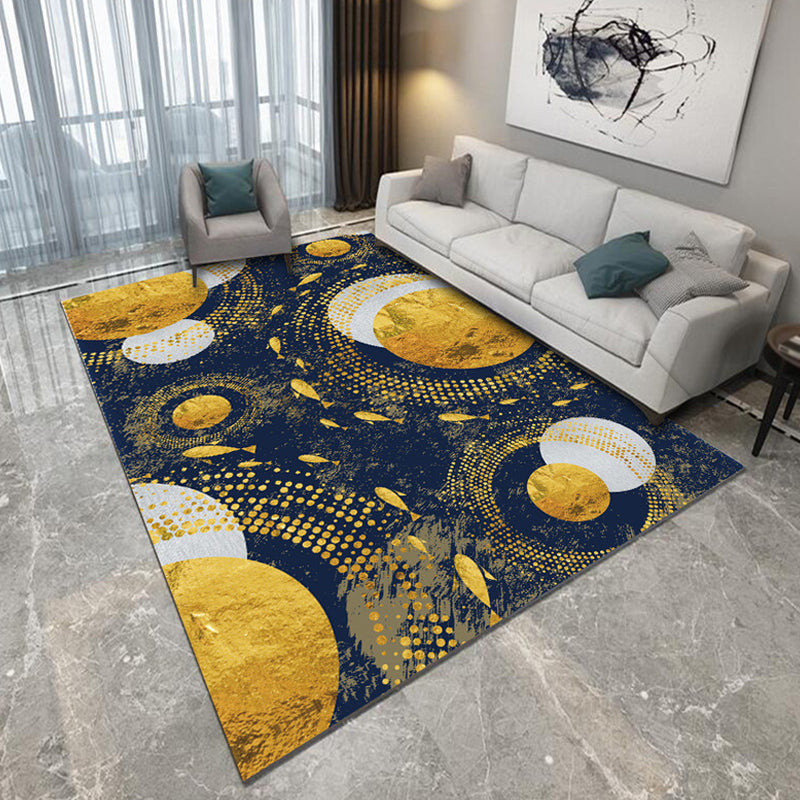 Casual Geometric Pattern Rug with Stripe Multicolor Modernism Rug Polyester Pet Friendly Washable Non-Slip Area Rug for Bedroom