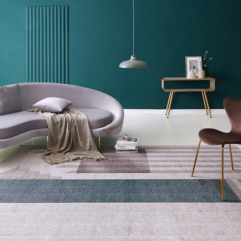 Creative Geometric Pattern Rug Brown Modernism Rug Polyester Pet Friendly Washable Non-Slip Area Rug for Bedroom