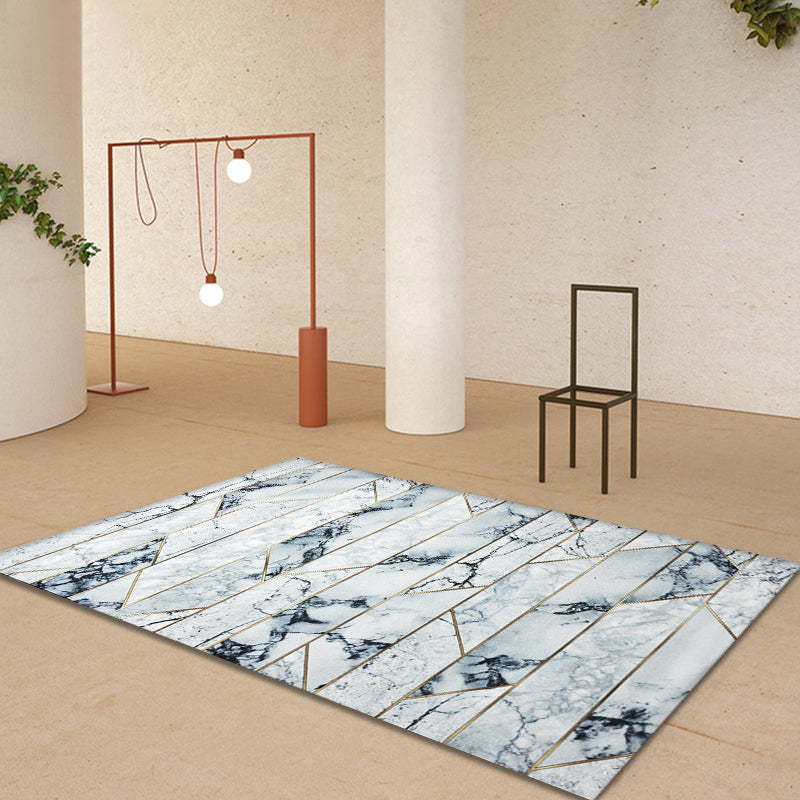 Unique Geometric Pattern Rug Grey Modernism Rug Polyester Pet Friendly Washable Non-Slip Area Rug for Bedroom
