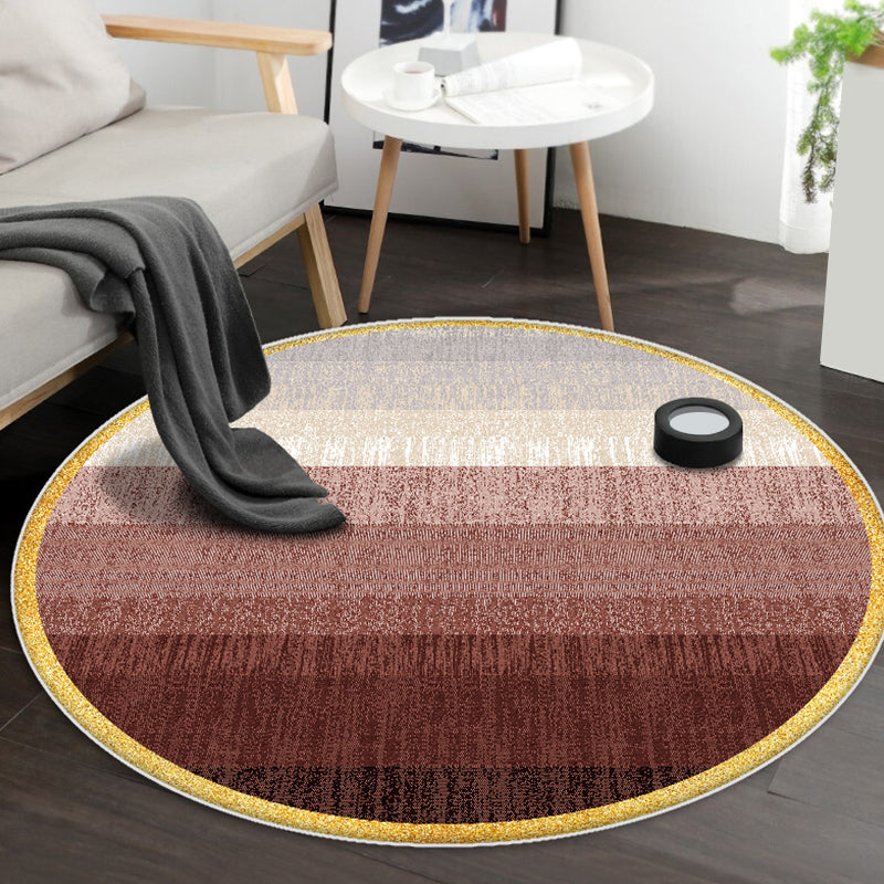Casual Ombre Pattern Rug Blue Polyester Rug Non-Slip Pet Friendly Washable Are Rug for Living Room