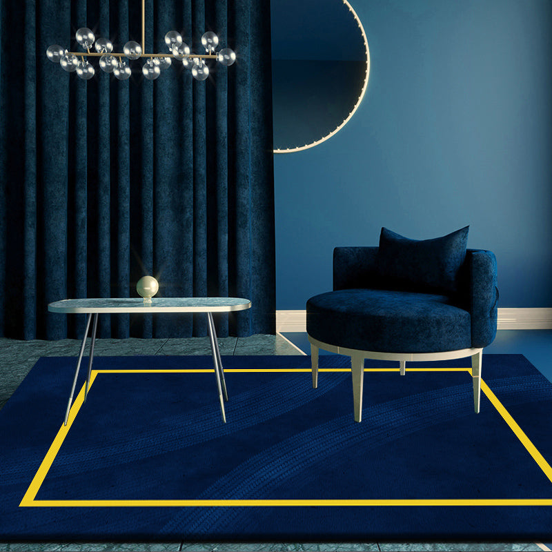 Noordse geometrisch patroon Tapijt blauw en groen polyester tapijt niet-slip huisdiervriendelijk wasbaar zijn tapijt voor woonkamer