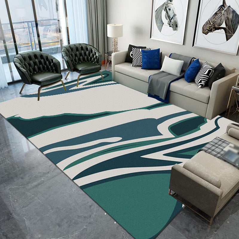 Multicolor Colorblock Rug Polyester Modern Rug Pet Friendly Washable Non-Slip Area Rug for Living Room