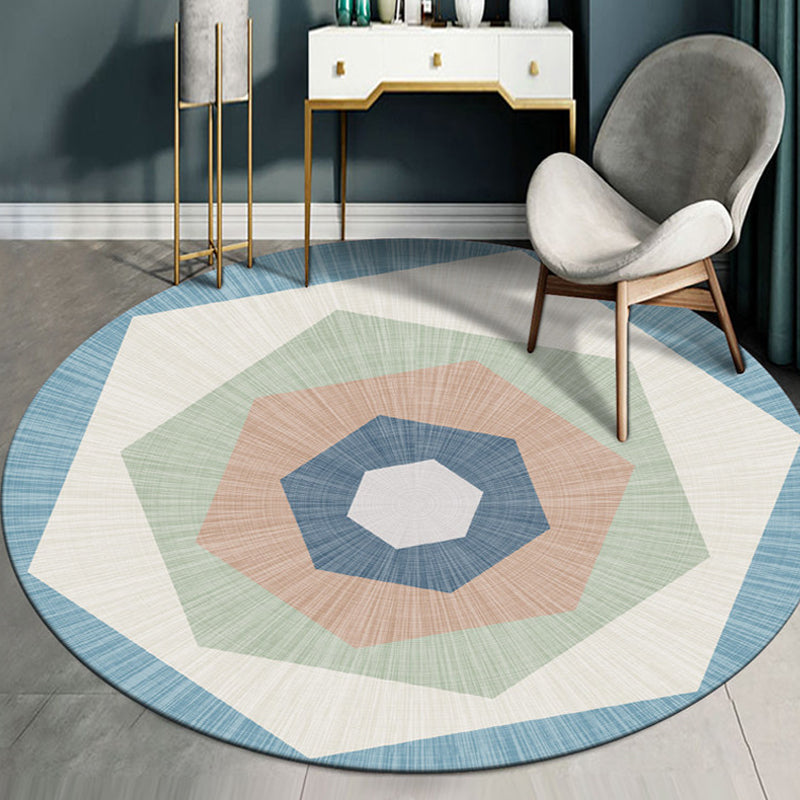 Creative Geometric Pattern Rug Multicolor Modernism Rug Polyester Pet Friendly Washable Non-Slip Area Rug for Bedroom