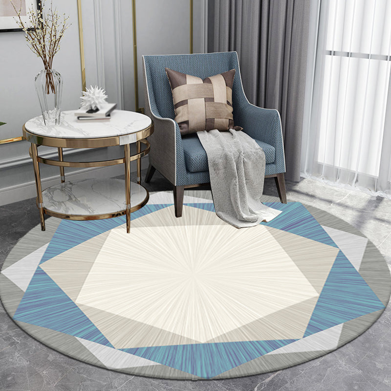 Creative Geometric Pattern Rug Multicolor Modernism Rug Polyester Pet Friendly Washable Non-Slip Area Rug for Bedroom